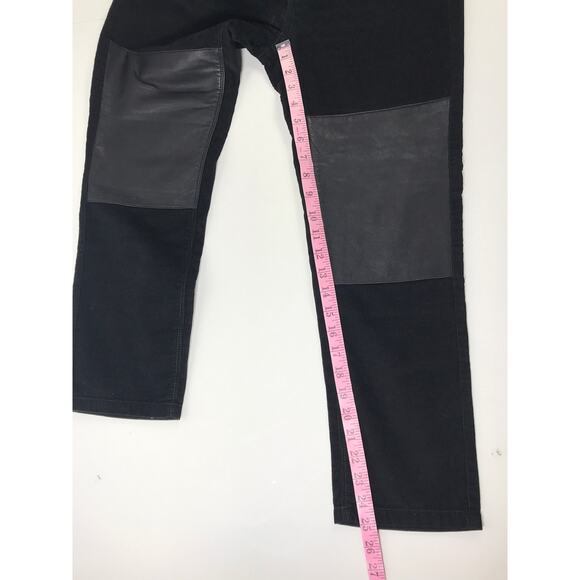Zadig & Voltaire Boyish Velours Pants Black Corduroy Paneled Edgy Women's M - Picture 11 of 12